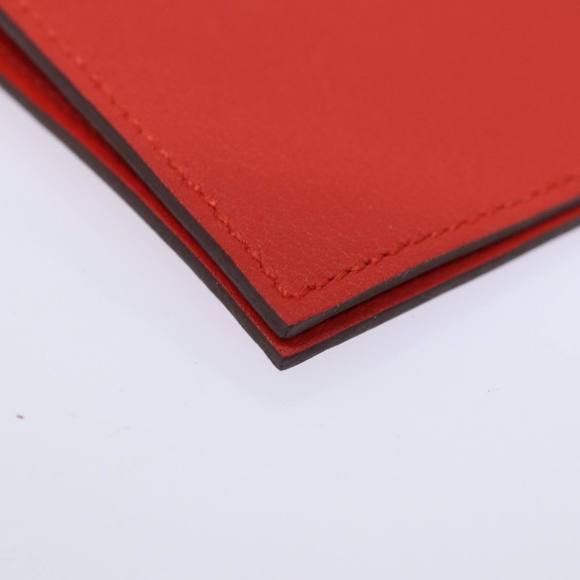 HERMES Yuris GM Note Cover Leather Red Auth am6812 - Picture 15 of 16